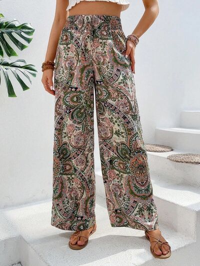 Printed Wide Leg Pants - Heritage Couture  