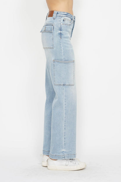 Judy Blue Full Size High Waist Straight Cargo Jeans - Heritage Couture  
