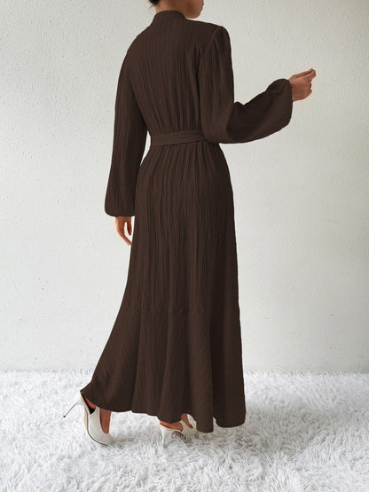 Honey Tie Waist Long Sleeve Dress - Heritage Couture  