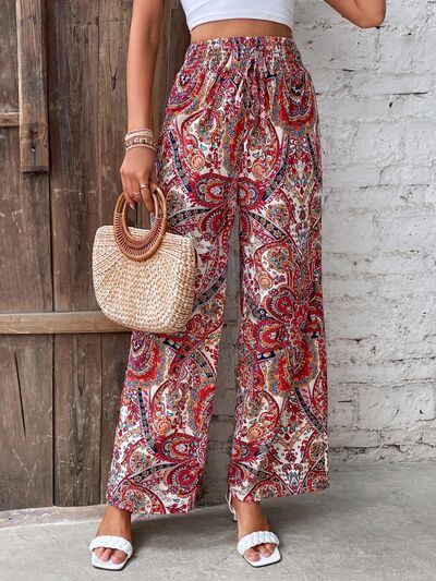 Printed Wide Leg Pants - Heritage Couture  