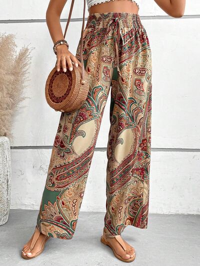 Printed Wide Leg Pants - Heritage Couture  