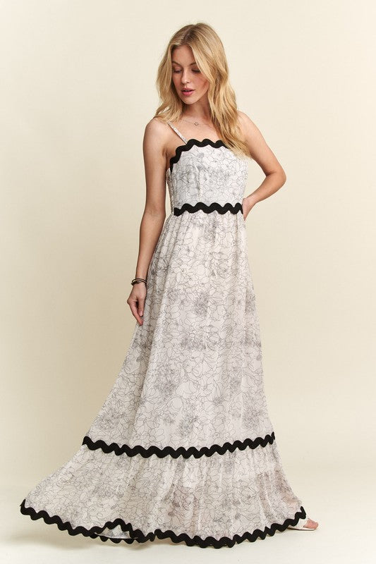 ADORA Floral Adjustable Strap Maxi Cami Dress - Heritage Couture  