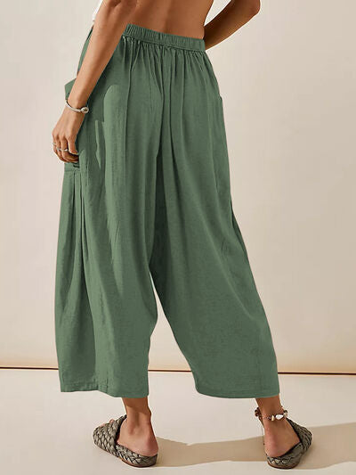 Full Size Wide Leg Pants with Pockets - Heritage Couture  
