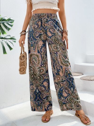Printed Wide Leg Pants - Heritage Couture  