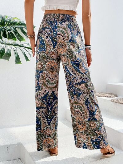 Printed Wide Leg Pants - Heritage Couture  