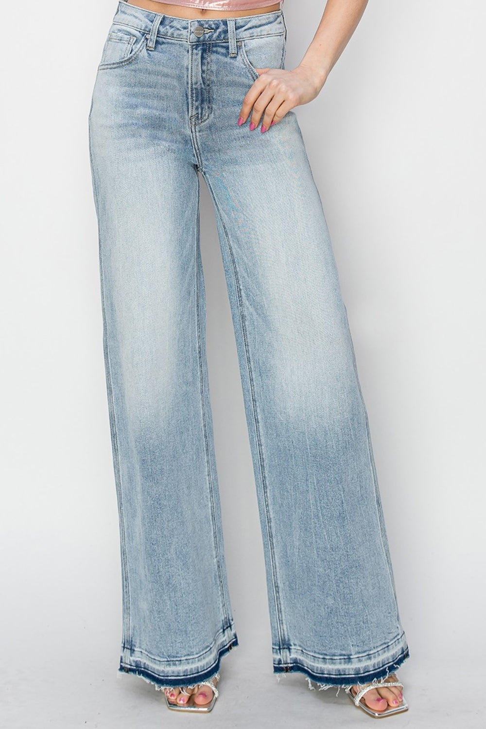 Risen Full Size High Rise Wide Leg Jeans - Heritage Couture  