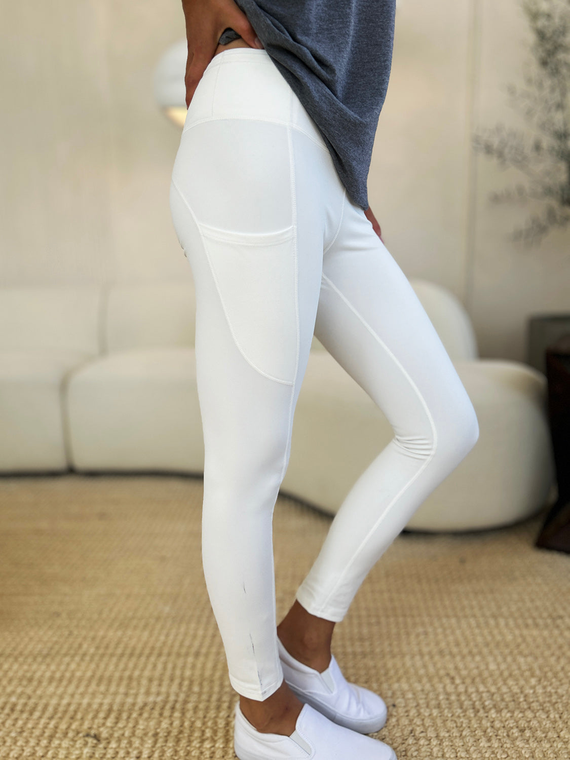 Wide Waistband Sports Leggings - Heritage Couture  