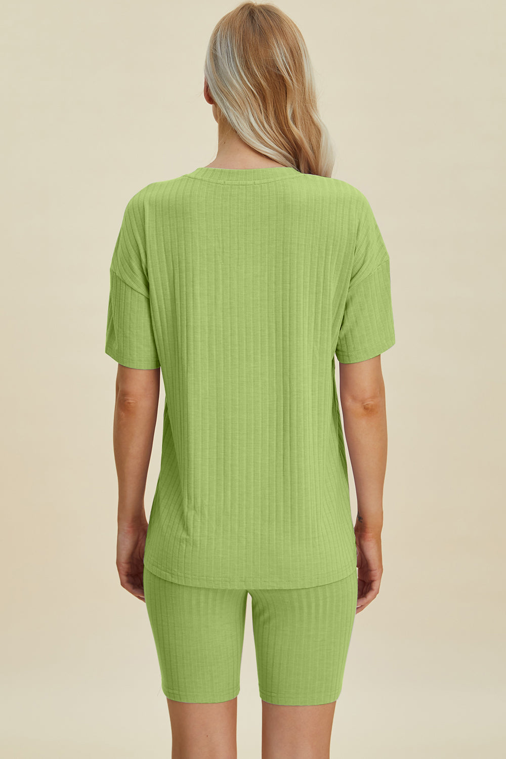 Basic Bae Full Size Ribbed V-Neck Short Sleeve Top and Shorts Set - Heritage Couture  