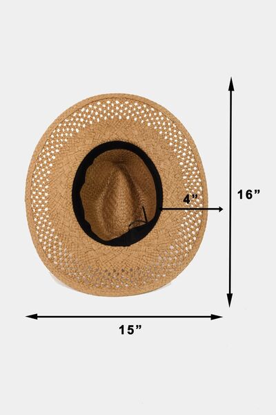 Fame Basket Weave Straw Sun Hat - Heritage Couture  