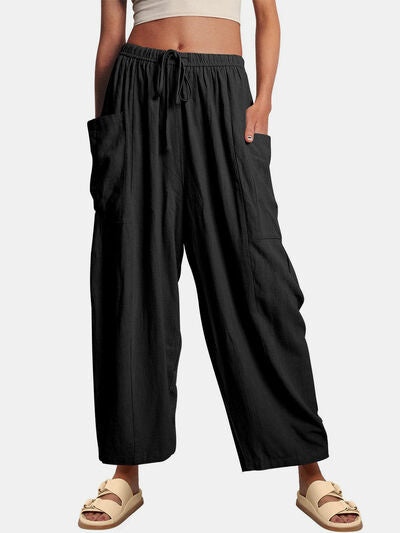 Full Size Wide Leg Pants with Pockets - Heritage Couture  