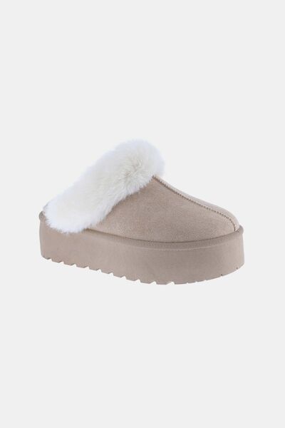 Weeboo Thick Bottom Fur Trim Snow Slippers - Heritage Couture  