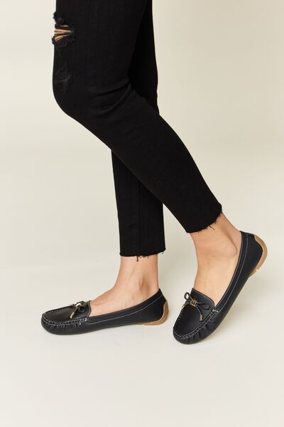 Forever Link Slip On Bow Flats Loafers - Heritage Couture  
