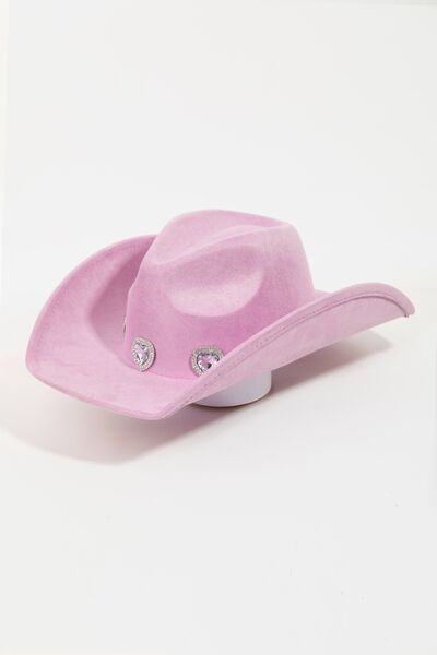 Fame Rhinestone Pave Heart Cowboy Hat - Heritage Couture  