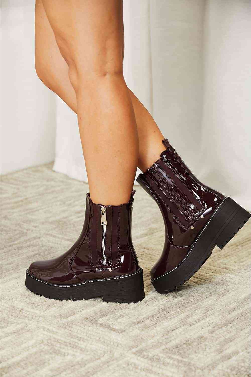 Forever Link Side Zip Platform Boots - Heritage Couture  