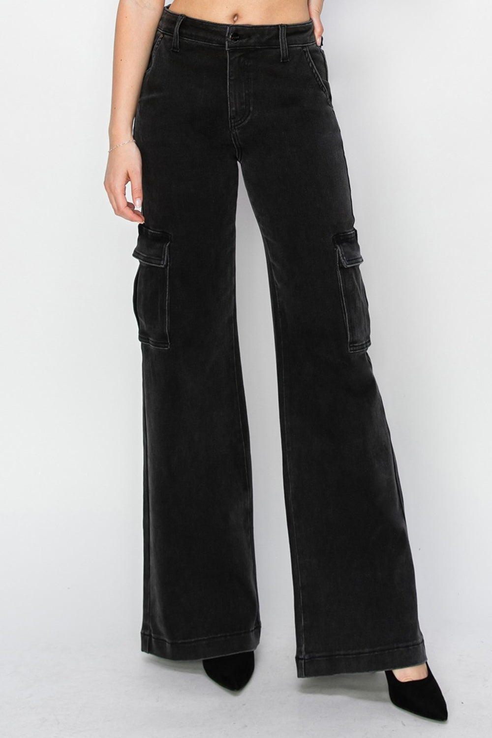 Risen Full Size High Rise Wide Leg Cargo Jeans - Heritage Couture  