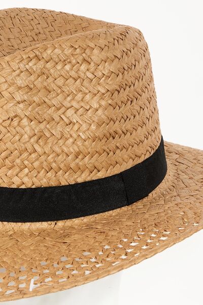 Fame Basket Weave Straw Sun Hat - Heritage Couture  