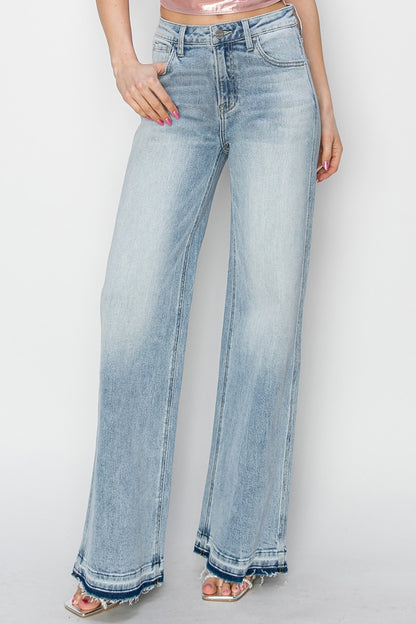 Risen Full Size High Rise Wide Leg Jeans - Heritage Couture  