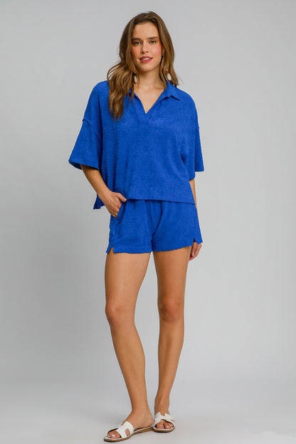 Umgee Floral Elastic Waist Jacquard Shorts with Pockets - Heritage Couture  