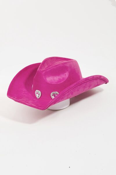 Fame Rhinestone Pave Heart Cowboy Hat - Heritage Couture  