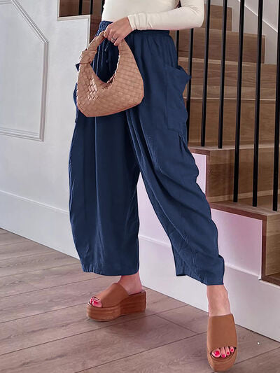 Full Size Wide Leg Pants with Pockets - Heritage Couture  