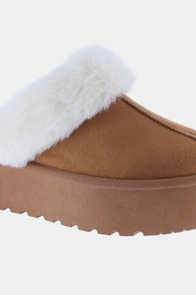 Weeboo Thick Bottom Fur Trim Snow Slippers - Heritage Couture  