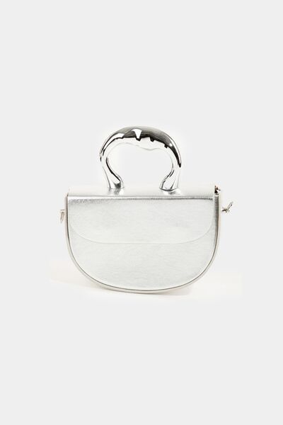 Fame Glossy Semi Circle Top Handle Bag - Heritage Couture  