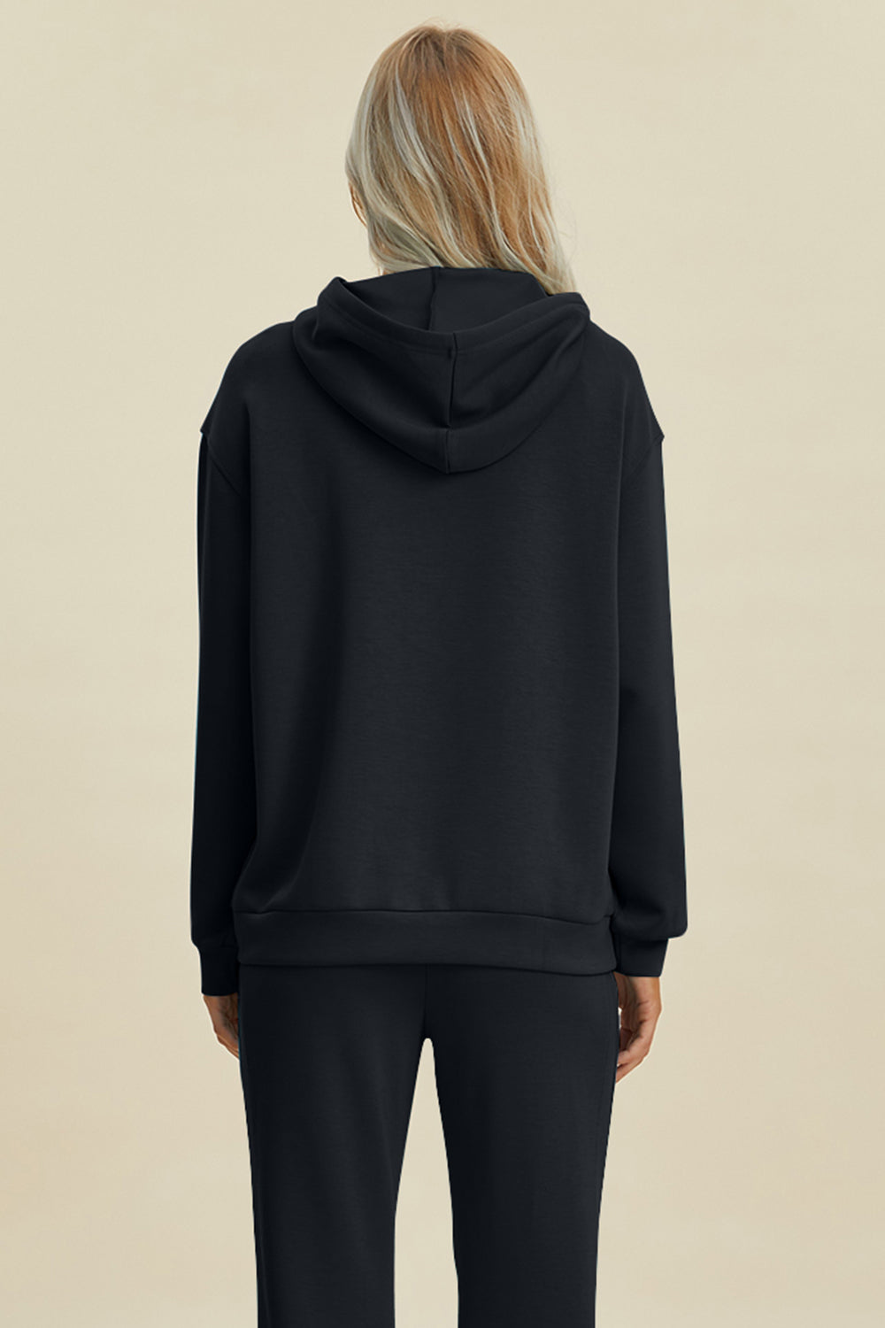 Basic Bae Full Size Air Scuba Drawstring Long Sleeve Hoodie with Kangaroo Pocket - Heritage Couture  