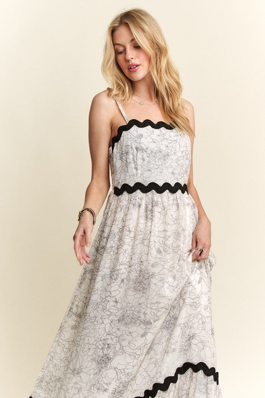 ADORA Floral Adjustable Strap Maxi Cami Dress - Heritage Couture  