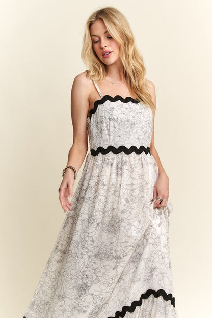 ADORA Floral Adjustable Strap Maxi Cami Dress - Heritage Couture  