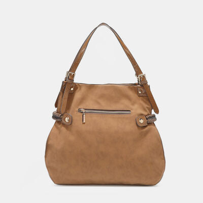 Nicole Lee USA Side Braided Tassel Inlaid Rhinestone Embroidery Hobo Bag - Heritage Couture  