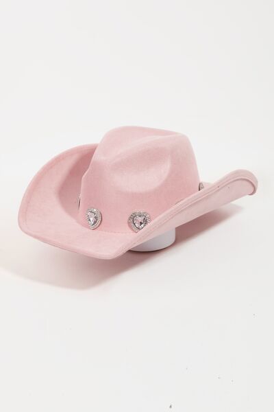 Fame Rhinestone Pave Heart Cowboy Hat - Heritage Couture  