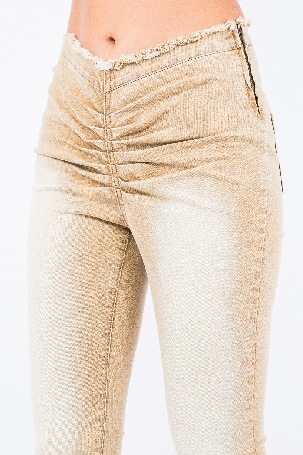 American Bazi V-Cut Ruched Flare Pants - Heritage Couture  