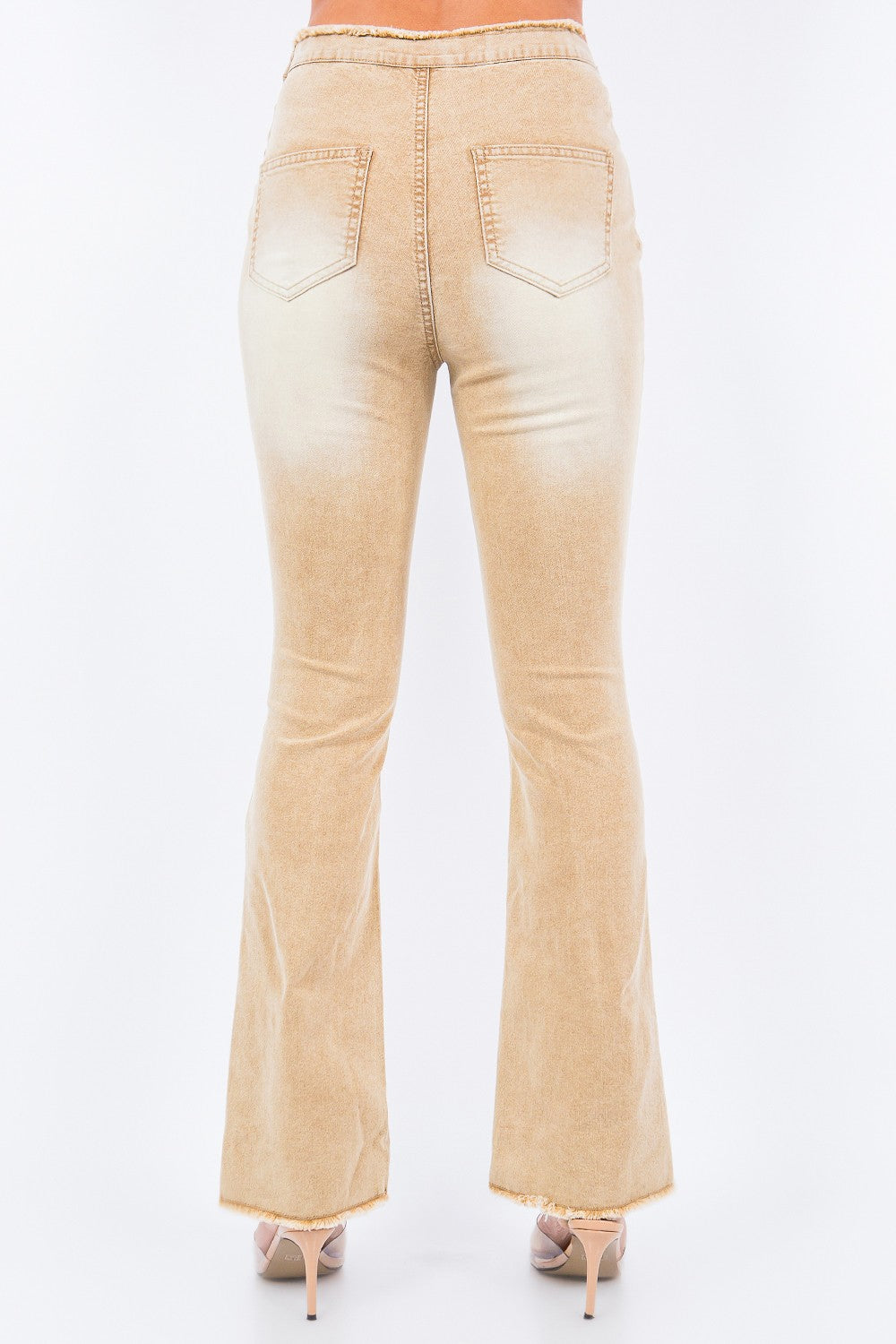 American Bazi V-Cut Ruched Flare Pants - Heritage Couture  