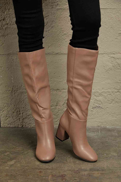 East Lion Corp Block Heel Knee High Boots - Heritage Couture  