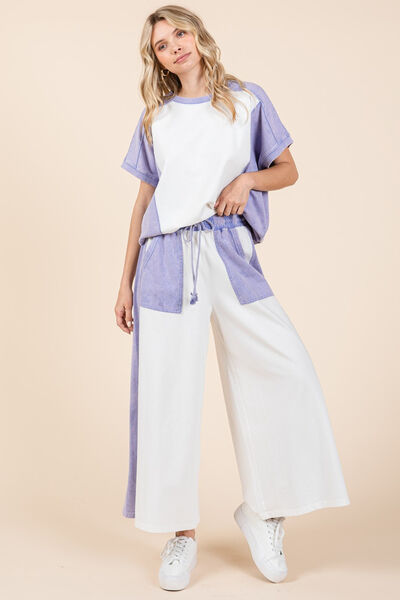 Mittoshop Color Block Wide Leg  Pants - Heritage Couture  