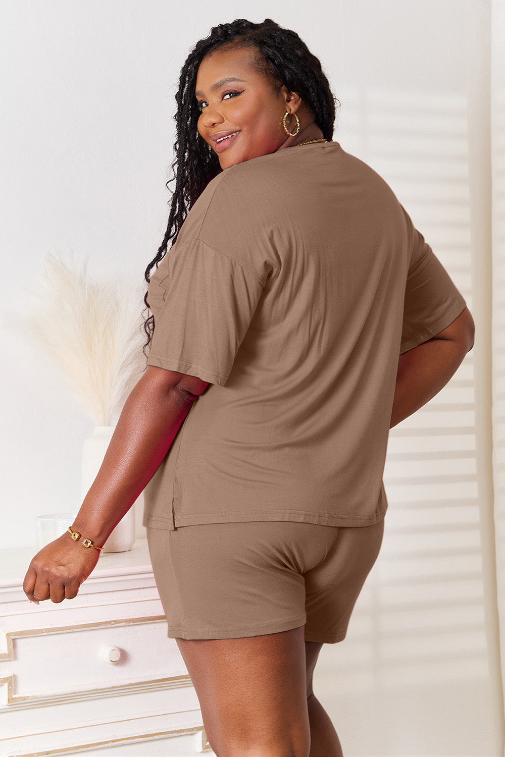 Basic Bae Full Size Soft Rayon Half Sleeve Top and Shorts Set - Heritage Couture  