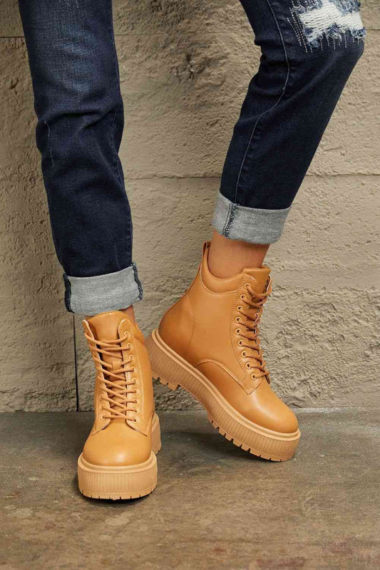 East Lion Corp Platform Combat Boots - Heritage Couture  