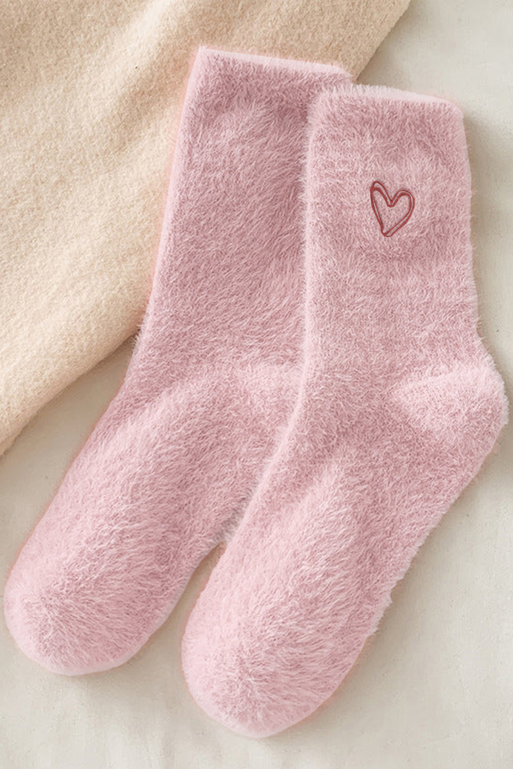 Gossamer Pink Valentine's Day Heart Thick Soft Socks - Heritage Couture  