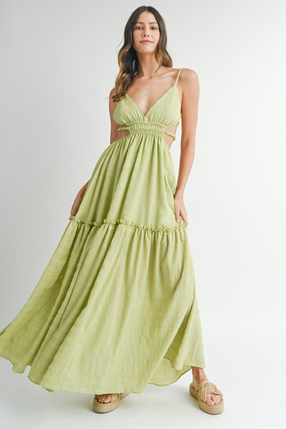 MABLE Cutout Waist Backless Maxi Dress - Heritage Couture  