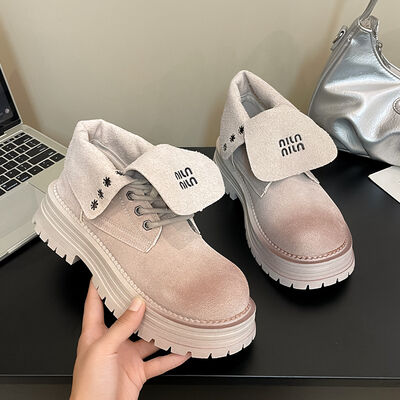 Lace Up Round Toe Platform Boots - Heritage Couture  