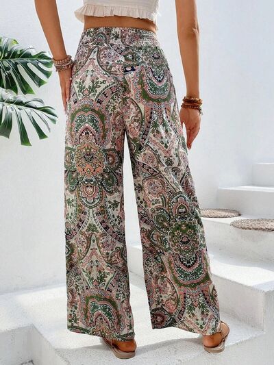 Printed Wide Leg Pants - Heritage Couture  