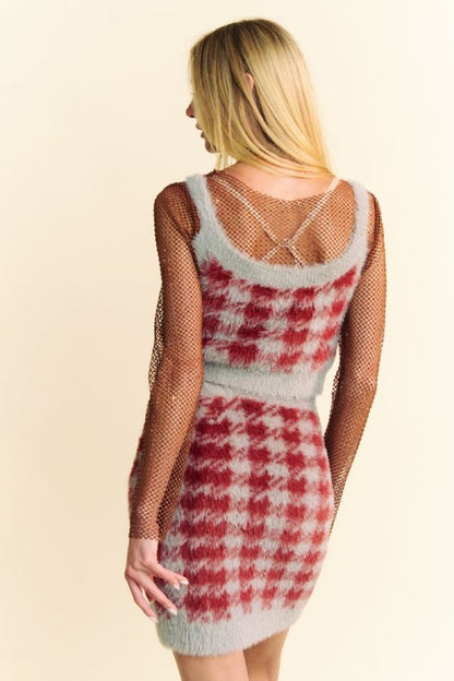 Davi & Dani Scoop Neck Wide Strap Top and Skirt Sweater Set - Heritage Couture  