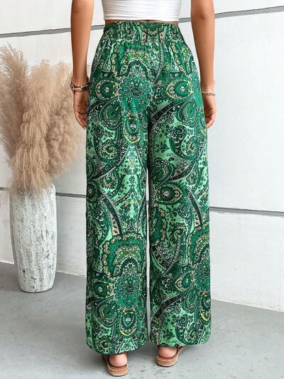 Printed Wide Leg Pants - Heritage Couture  