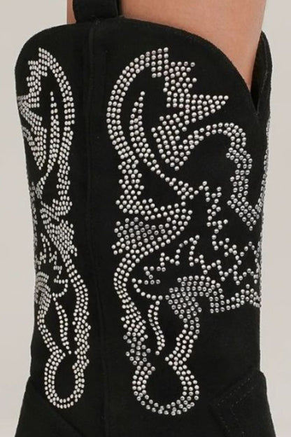 Beast Fashion Rhinestone Detail Point Toe Boots - Heritage Couture  