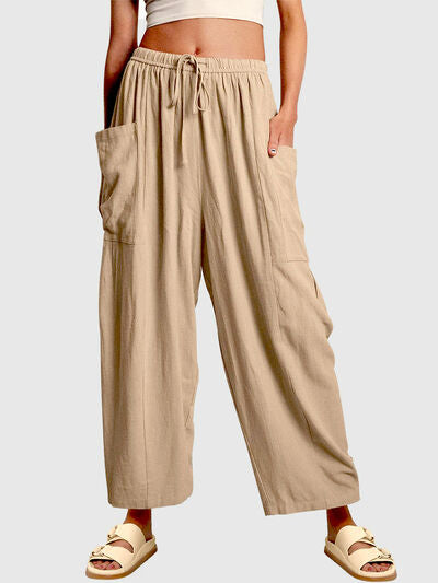 Full Size Wide Leg Pants with Pockets - Heritage Couture  