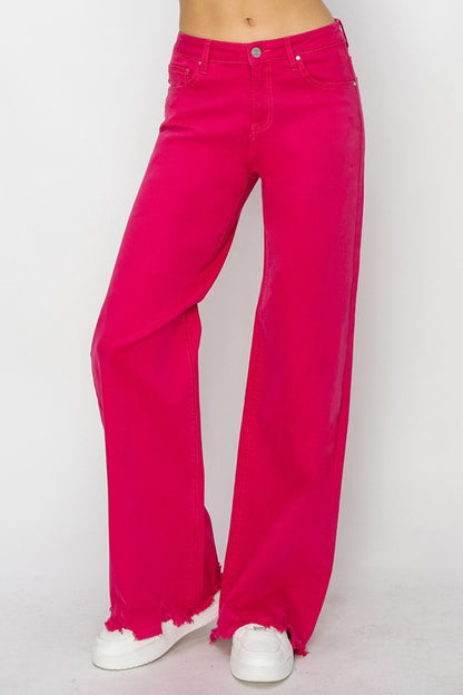 RISEN High Rise Wide Leg Jeans - Heritage Couture  