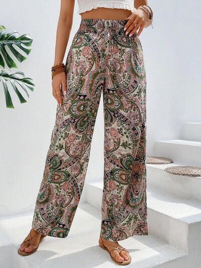 Printed Wide Leg Pants - Heritage Couture  
