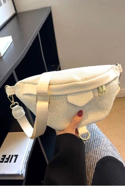 Zenana Corduroy Crossbody Bag with Removable Strap - Heritage Couture  