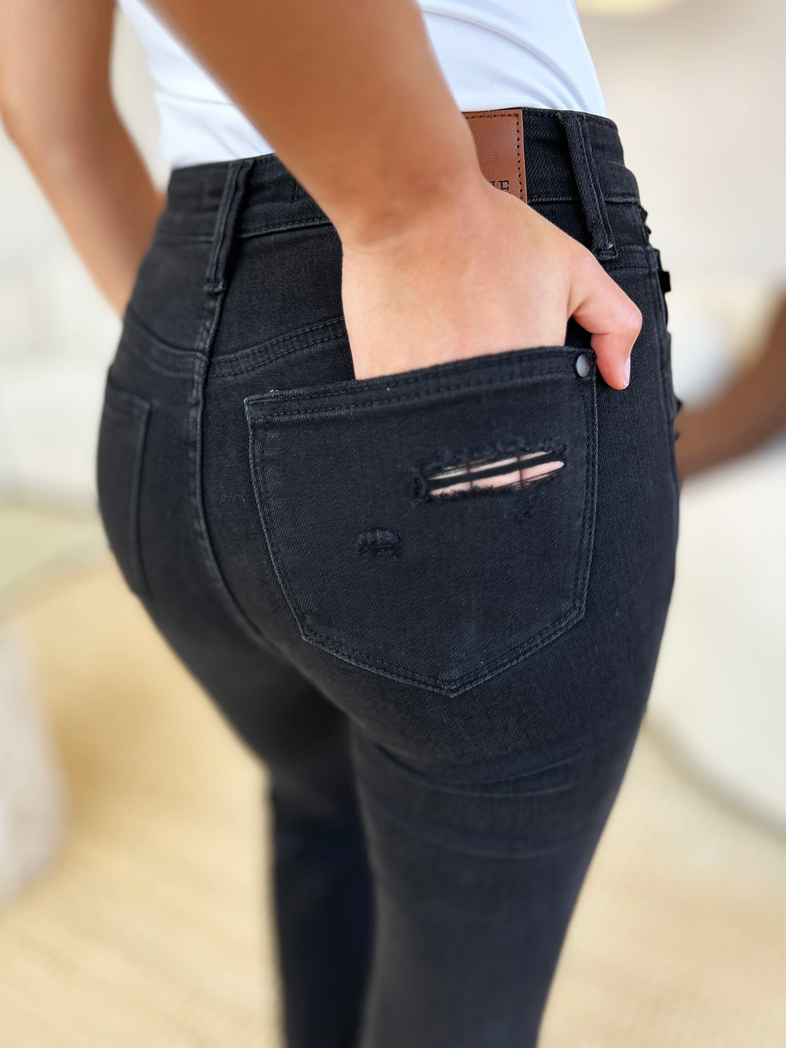 Judy Blue Full Size High Waist Distressed Flare Jeans - Heritage Couture  