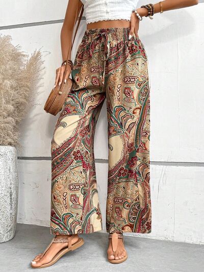 Printed Wide Leg Pants - Heritage Couture  